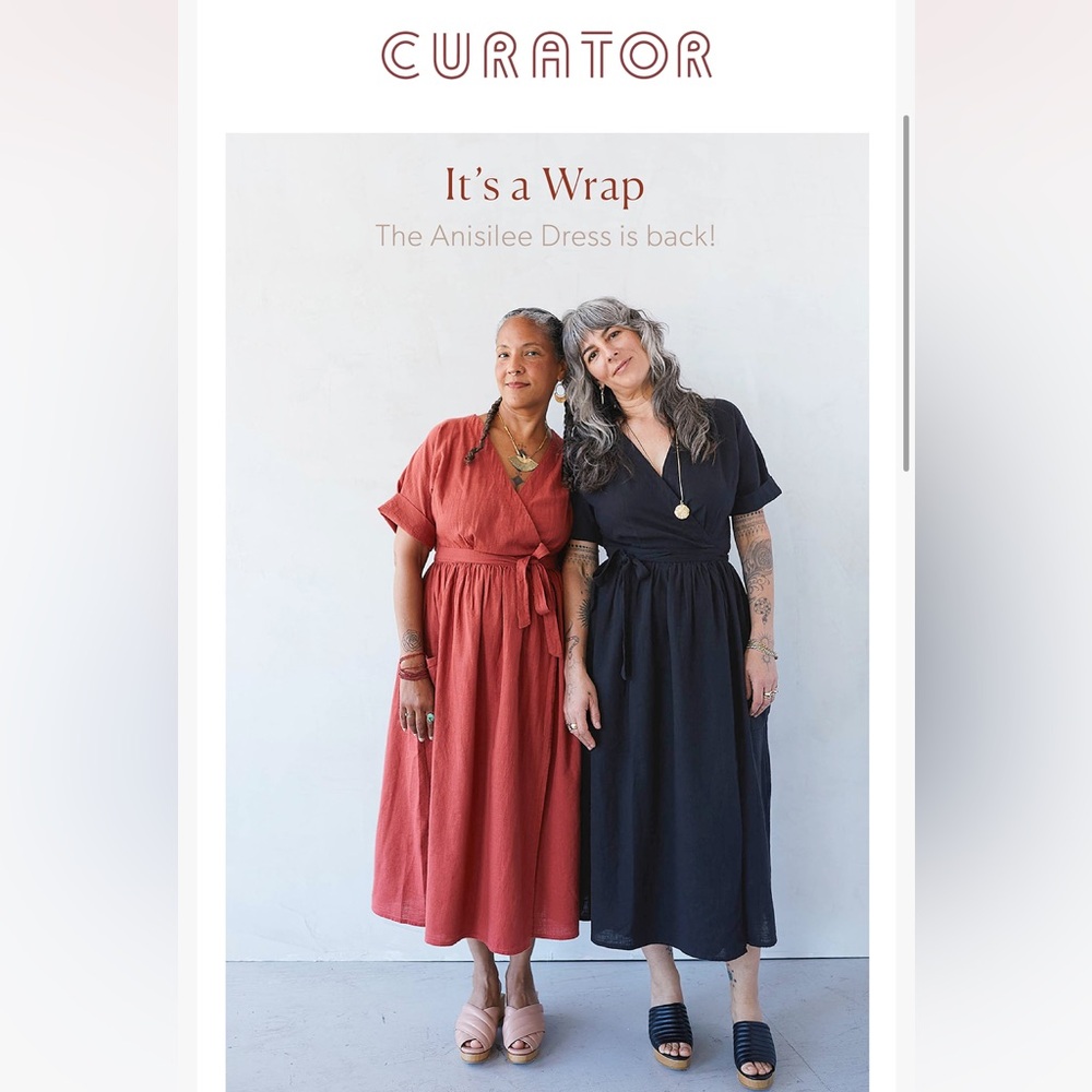 Curator SF 100% Cotton wrap dress in brick size L